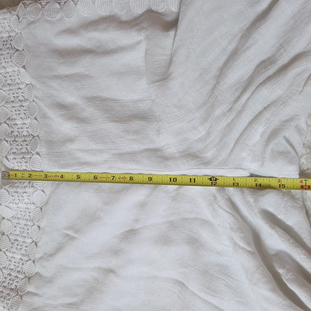 Crazy Cat Gayzy Boho Coastal White Pants Lace Trim Fully Lined Sz XL - Picture 9 of 12